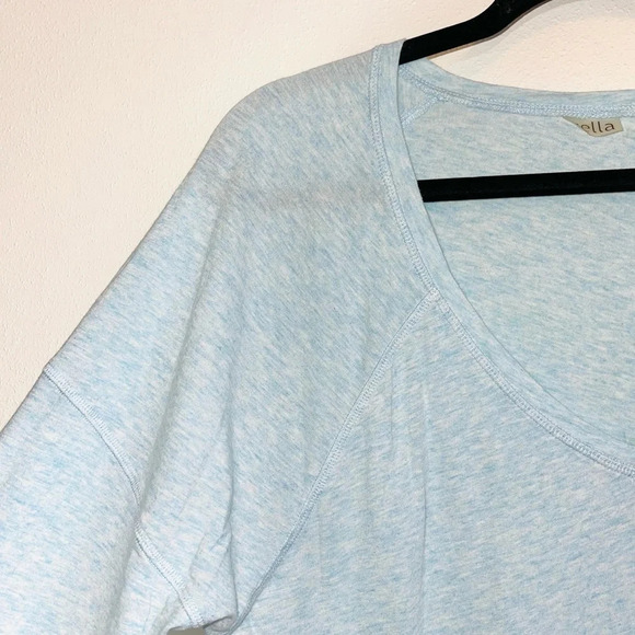 Zella Baby Blue Semi-sheer V-neck Long Sleeve Athleisure Tee Xlarge Women’s - Picture 3 of 12
